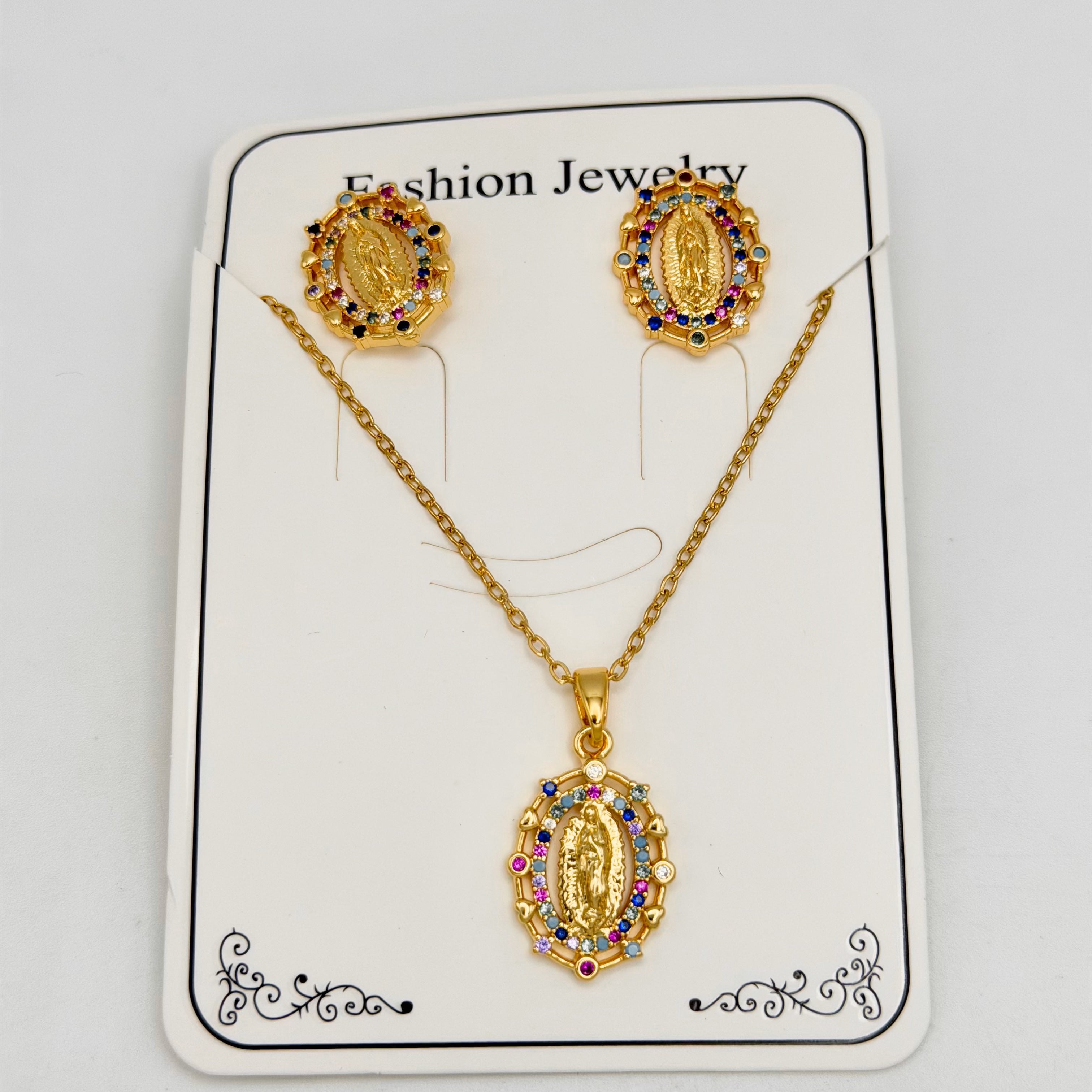 Set - Necklace and Earring - Gold Plated - SNEG-1104