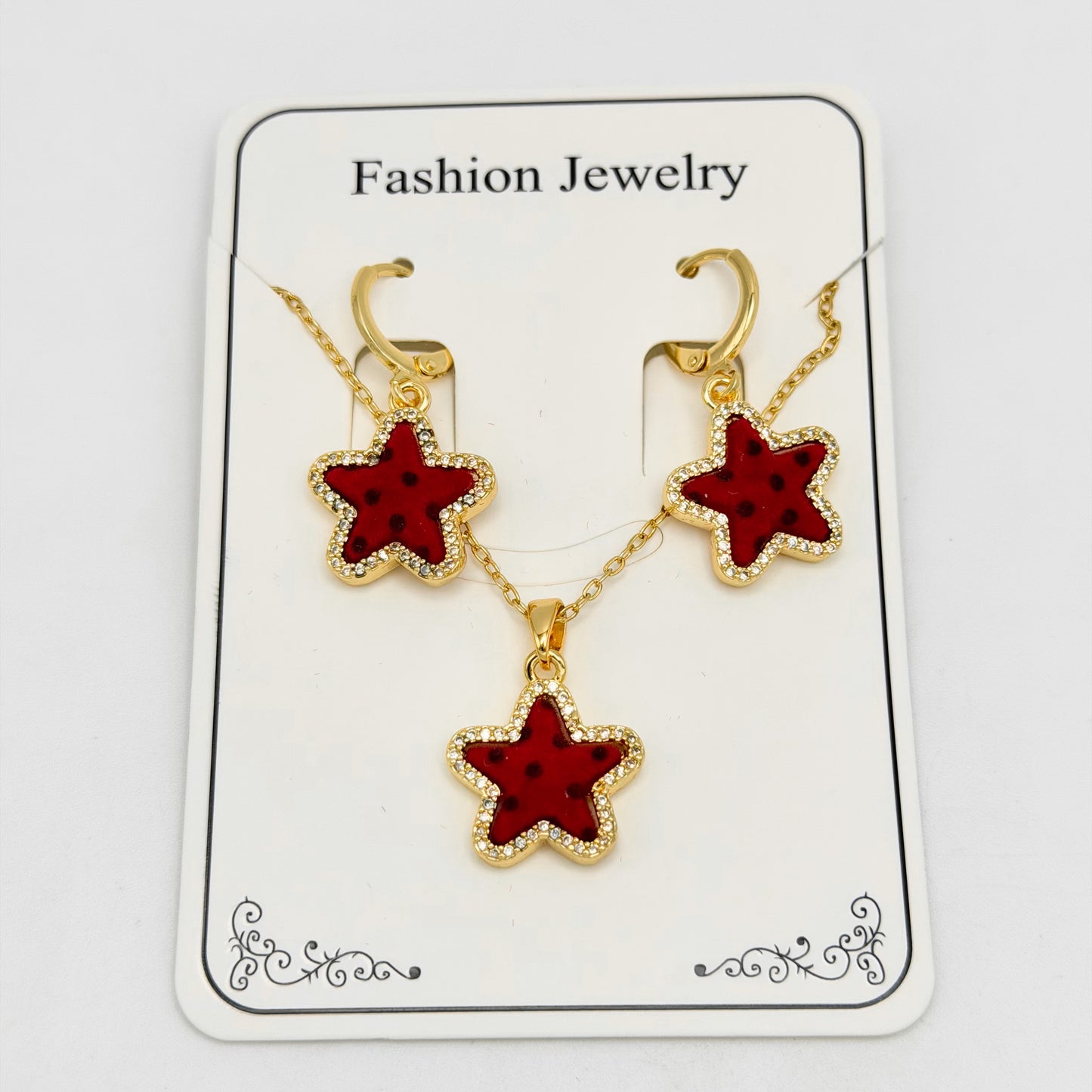 Set - Necklace and Earring - Gold Plated - SNEG-1105