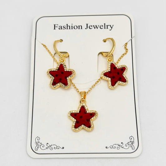 Set - Necklace and Earring - Gold Plated - SNEG-1105