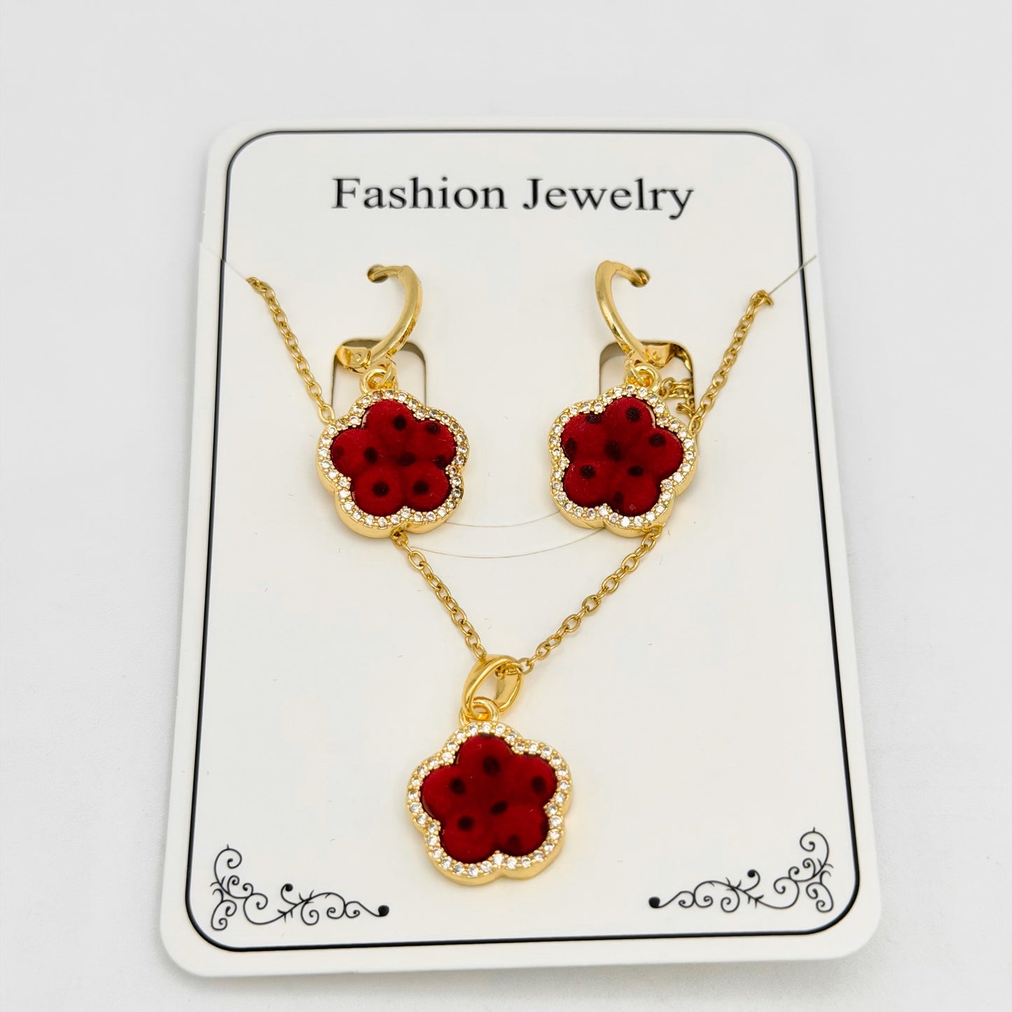 Set - Necklace and Earring - Gold Plated - SNEG-1107