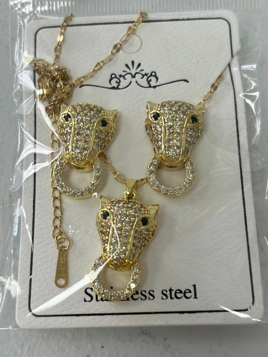 Set - Necklace and Earring - Gold Plated - SNEG-1003