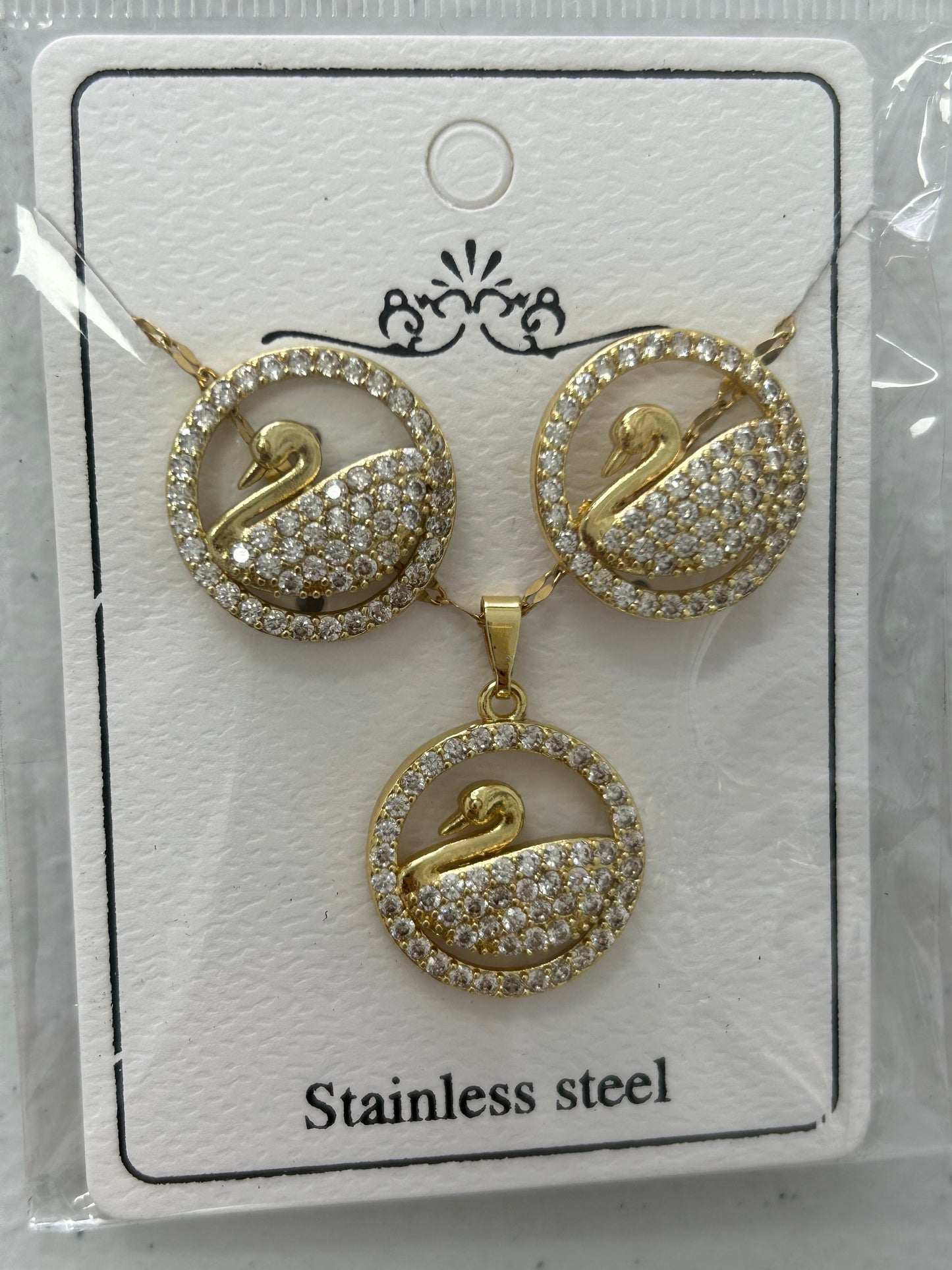 Set - Necklace and Earring - Gold Plated - SNEG-1004